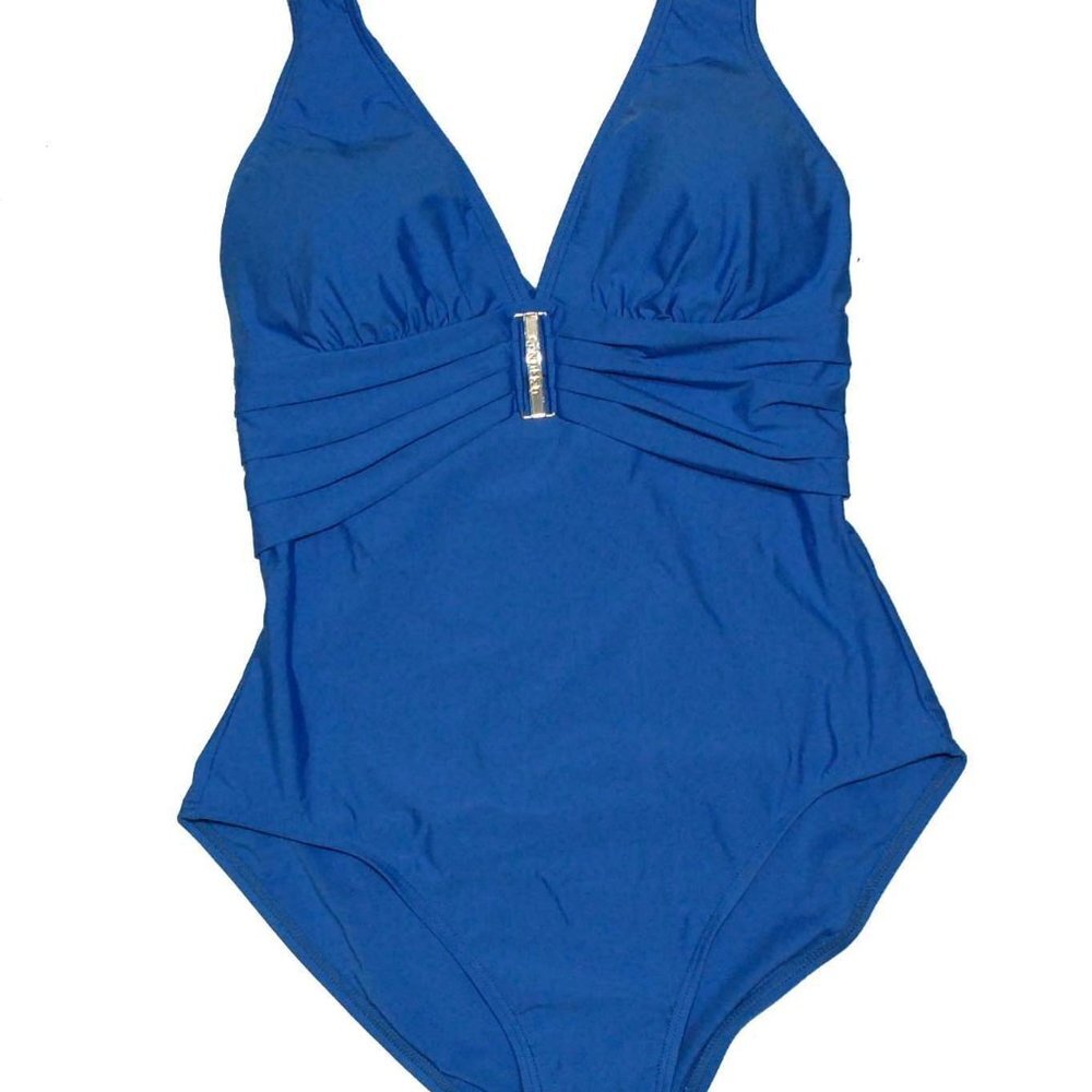NWT Calvin Klein Women's Halter One Piece Crossback Swimsuit Sz 10